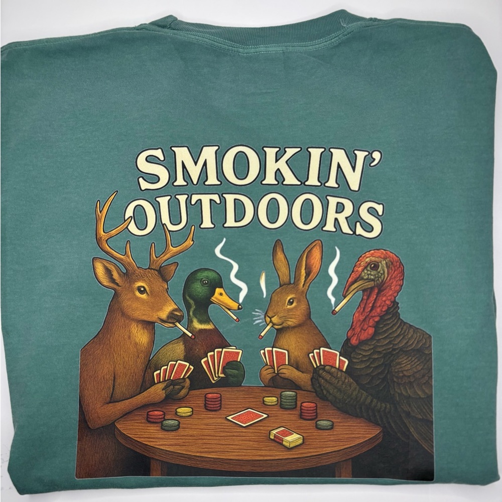 Comfort Colors Teal Graphic Tee - Smokin' Outdoors
